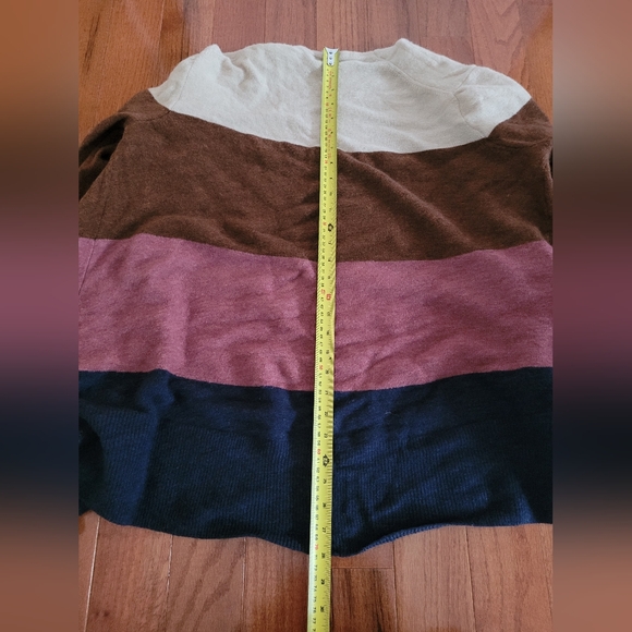 Madewell Kent Striped Colorblock Cozy Merino Wool/Alpaca Blend Cardigan Duster L - Picture 10 of 11